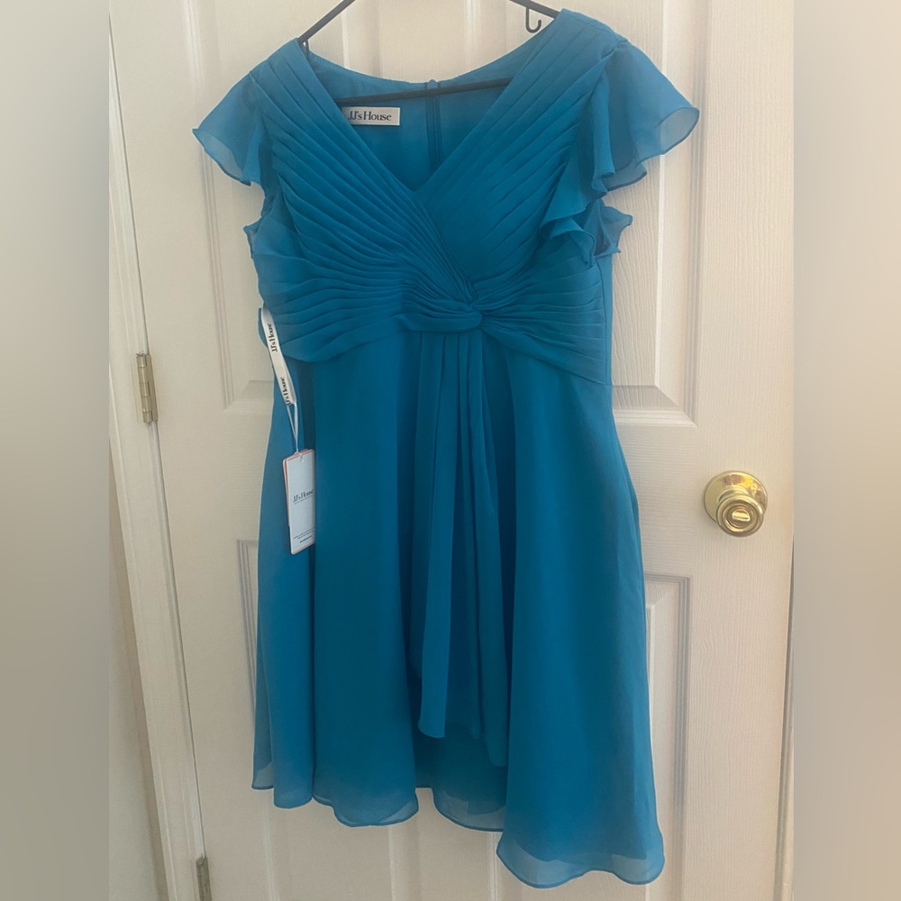 NWT JJ’s House Teal, Flutter Sleeve Dress size 10 - Picture 3 of 8